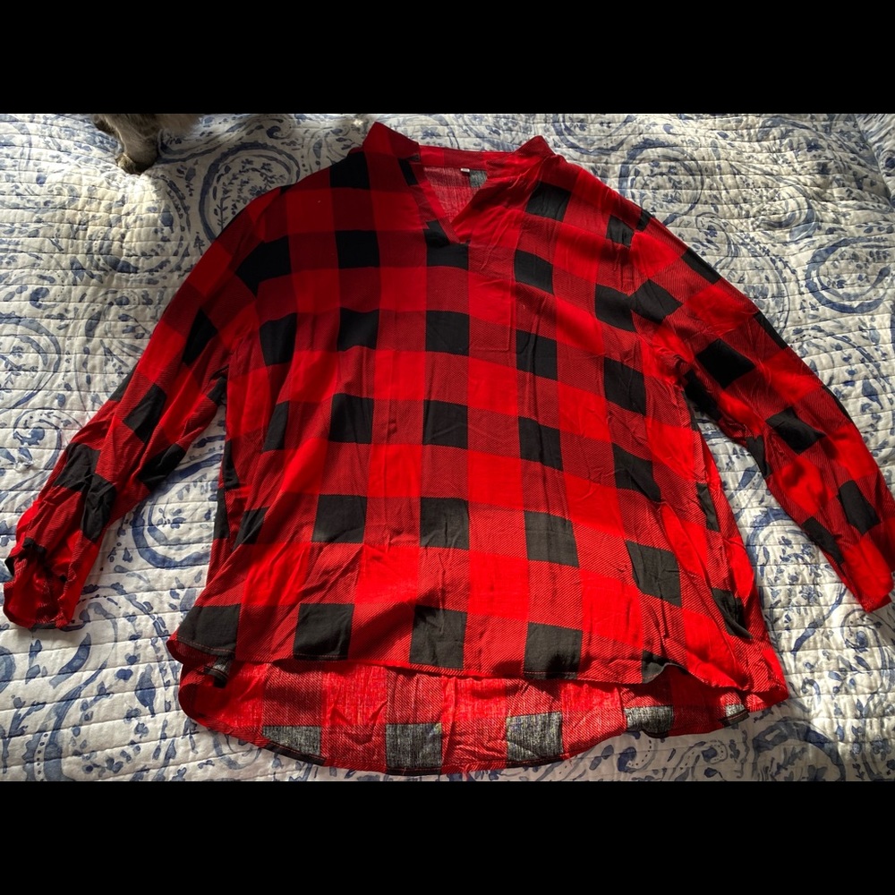 Long sleeved plaid shirt